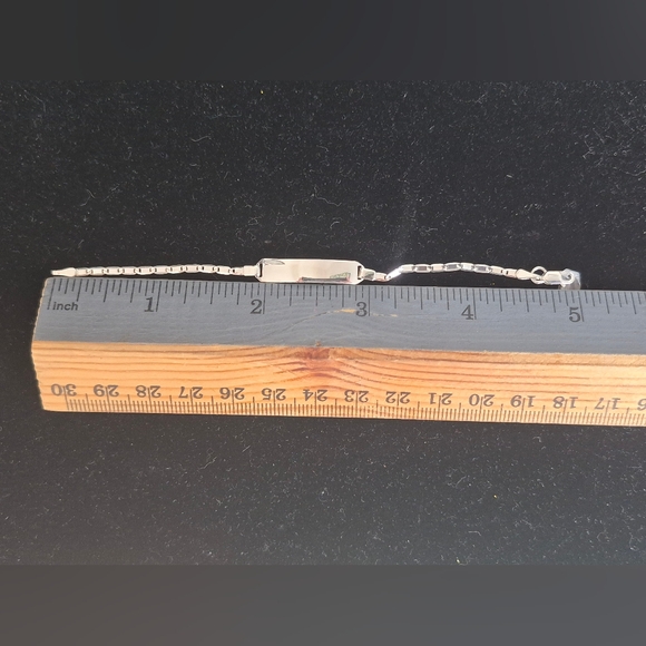 .925 Sterling Silver Baby Plaque Bracelet Brand new - Picture 3 of 6